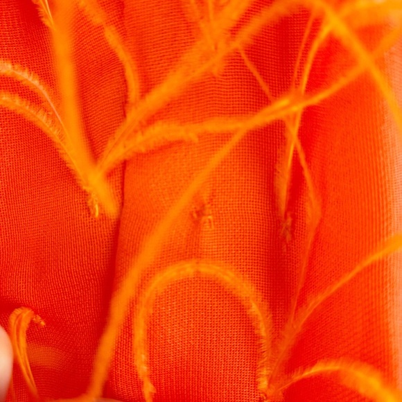 Cult Gaia Shannon Ostrich Feather Silk Mini Dress Orange XS Cocktail Party - Picture 8 of 12